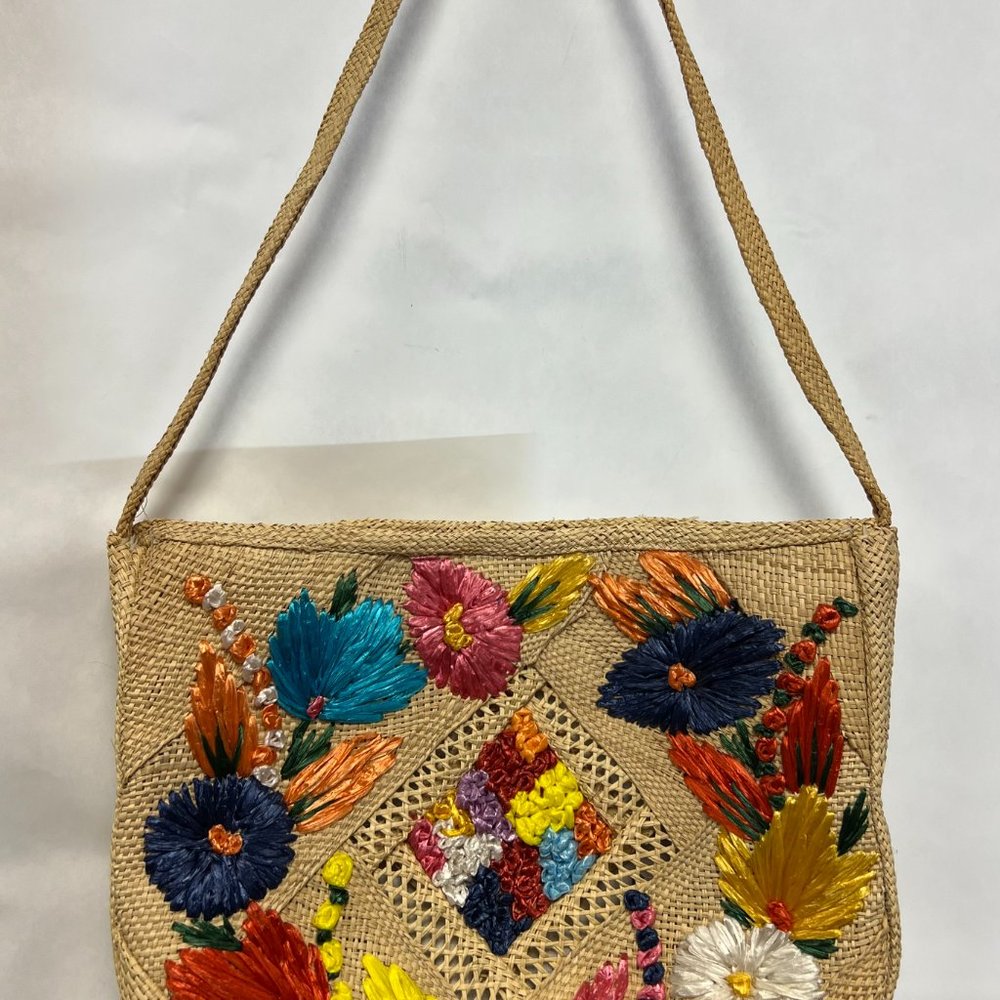 Wrapped Woven Floral Jamaica Bag